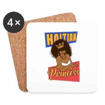Haïti drapeau haïtien femme princesse je cadeau - Dessous de verre (lot de 4) - blanc - Devant