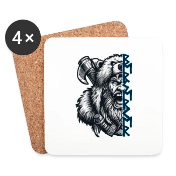 Berserker with Runes - Coasters (set of 4) - white - Front