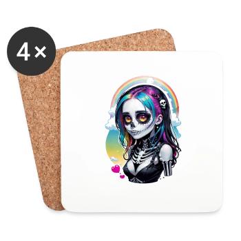 Halloween - Rock & Rainbow - Coasters (set of 4) - white - Front