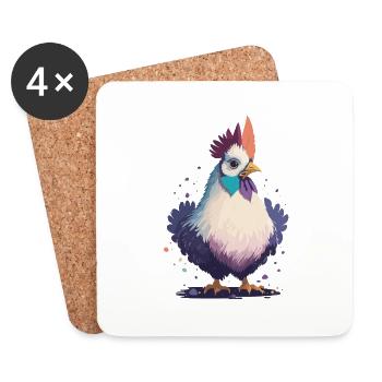 Cute Chicken - Coasters (set of 4) - white - Front