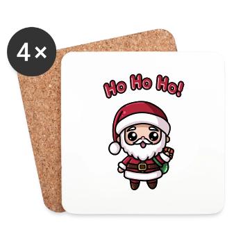 Père Noël - Dessous de verre (lot de 4) - blanc - Devant