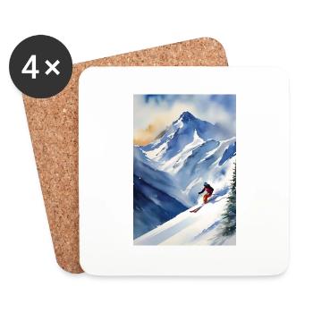 Ski II - Untersetzer (4er-Set) - Weiß - Vorne
