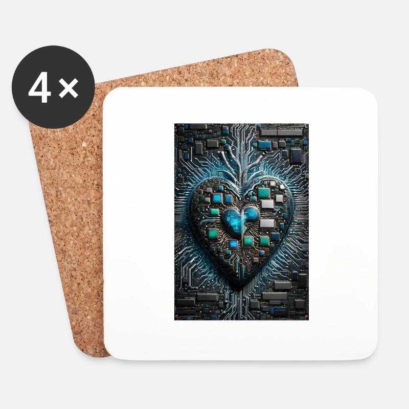Das Herzstück der Valentinstags-CPU eines Computermanns - Untersetzer (4er-Set) - Weiß