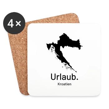 Kroatien. Urlaub. - Untersetzer (4er-Set) - Weiß - Vorne