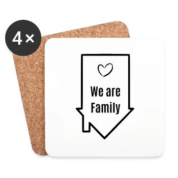 We are Family , wir sind eine Familie - Untersetzer (4er-Set) - Weiß - Vorne