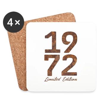 "Vintage 1972: Limited Edition in Rust Look" - Coasters (set of 4) - white - Front