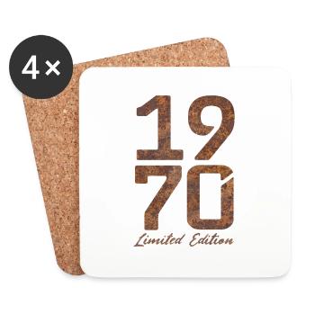 "Vintage 1970: Limited Edition in Rust Look" - Coasters (set of 4) - white - Front