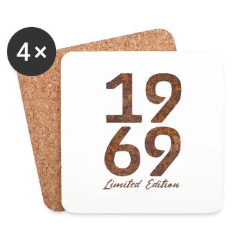 "Vintage 1969: Limited Edition in Rust Look" - Coasters (set of 4) - white - Front
