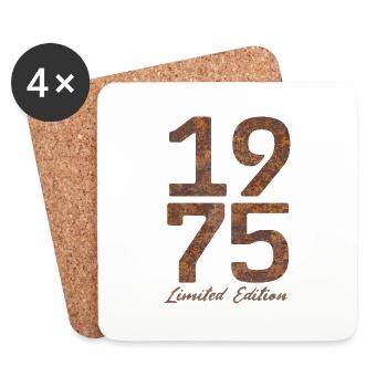 "Vintage 1975: Limited Edition in Rust Look" - Coasters (set of 4) - white - Front