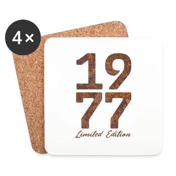 "Vintage 1977: Limited Edition in Rust Look" - Coasters (set of 4) - white - Front