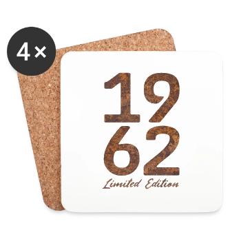 Vintage 1962 édition limitée look rouille - Dessous de verre (lot de 4) - blanc - Devant