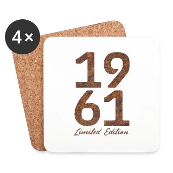 Vintage 1961 édition limitée Rust Look - Dessous de verre (lot de 4) - blanc - Devant