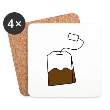 Sachet de thé - Dessous de verre (lot de 4) - blanc - Devant