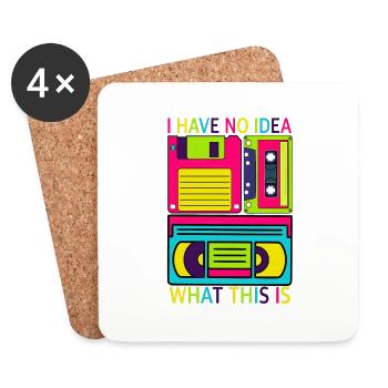 Music, Retro, Heavy Metal, Hard Rock, Punk, Vinyl, Pop - Coasters (set of 4) - white - Front