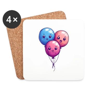 Balloons for children - Coasters (set of 4) - white - Front