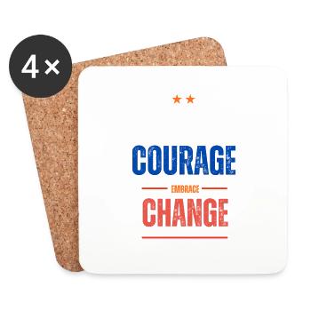 Find Courage Embrace Change - Coasters (set of 4) - white - Front