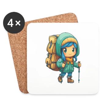 Hiking, not only for children - Coasters (set of 4) - white - Front