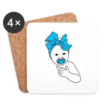 Baby Middlefinger Blue - Coasters (set of 4) - white - Front