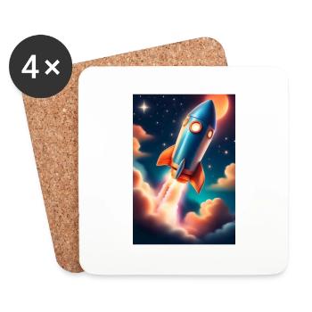 Rocket - Coasters (set of 4) - white - Front