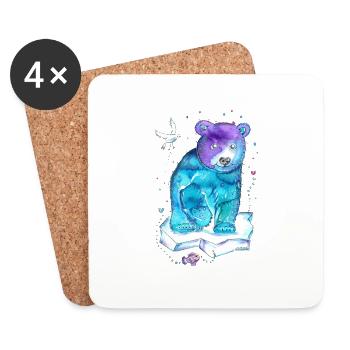 Gute Laune Eisbär - Untersetzer (4er-Set) - Weiß - Vorne