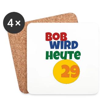 bob wird heute 29 - Untersetzer (4er-Set) - Weiß - Vorne