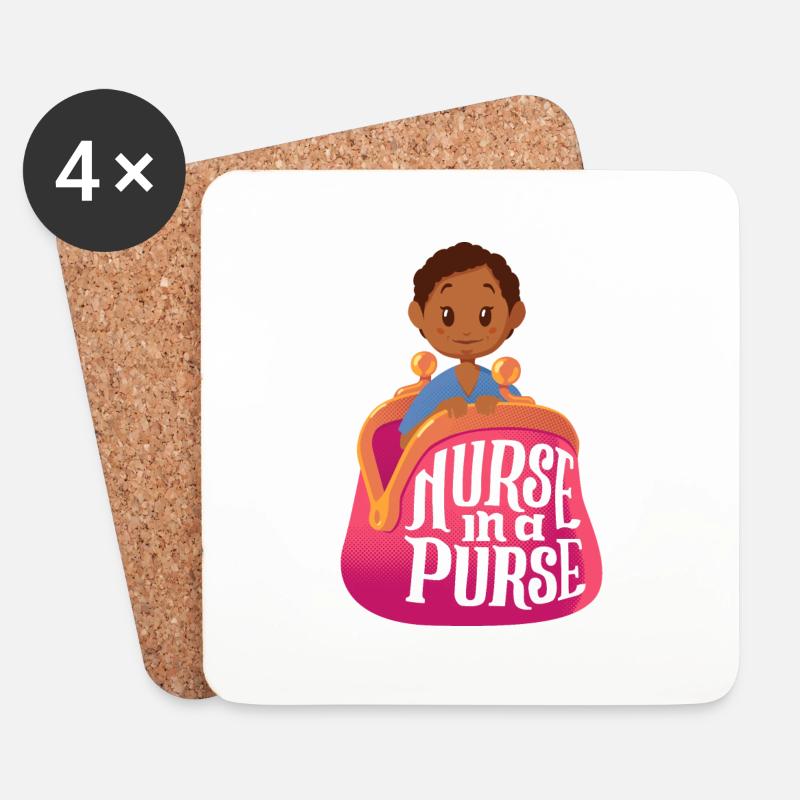 Nurse in a Purse v3 - Untersetzer (4er-Set) - Weiß