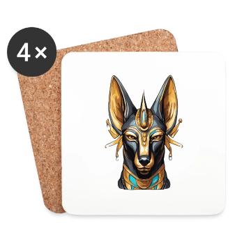 Egypt / Pharaoh / Mummies / Hieroglyphics / Sphinx - Coasters (set of 4) - white - Front