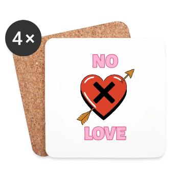 ANTI VALENTINSTAGS - Untersetzer (4er-Set) - Weiß - Vorne