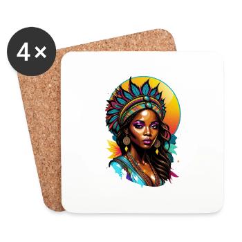 Afro Woman - Beauty - Coasters (set of 4) - white - Front