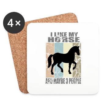 L’amour du cheval - Dessous de verre (lot de 4) - blanc - Devant