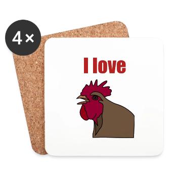 I love… - Untersetzer (4er-Set) - Weiß - Vorne