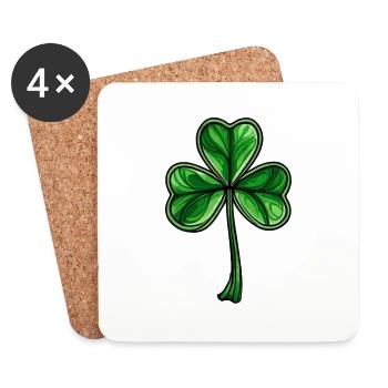 Shamrock St. Patrick's Day Irish Shamrock - Coasters (set of 4) - white - Front