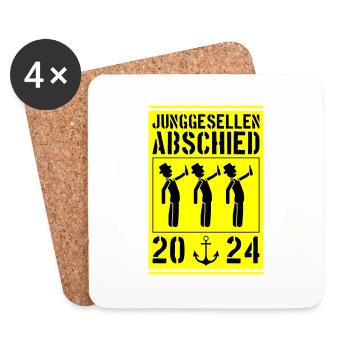 Junggesellenabschied 2024 - Untersetzer (4er-Set) - Weiß - Vorne