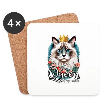 Ragdoll est la reine de ma maison - Dessous de verre (lot de 4) - blanc - Devant