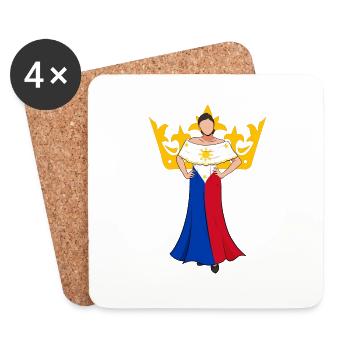 Philippines philippine drapeau Dalagang je cadeau - Dessous de verre (lot de 4) - blanc - Devant