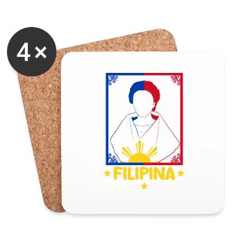 Philippines philippine drapeau Dalagang je cadeau - Dessous de verre (lot de 4) - blanc - Devant