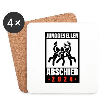 Bachelor Party 2024 Bachelor Party - Coasters (set of 4) - white - Front