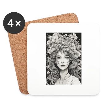Demoiselle d’honneur - Dessous de verre (lot de 4) - blanc - Devant