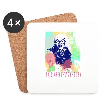 Illustration, Colorful, Graffiti, Iris Apple - Coasters (set of 4) - white - Front