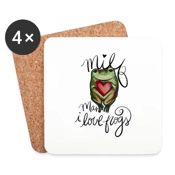 mec j’aime les grenouilles - Dessous de verre (lot de 4) - blanc - Devant
