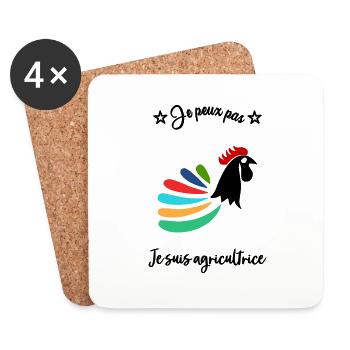 AGRICULTRICE. AGRICULTEUR. AGRICULTURE. FERME - Dessous de verre (lot de 4) - blanc - Devant