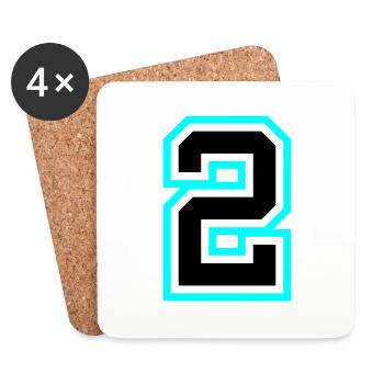 2 Zahl symbol - Untersetzer (4er-Set) - Weiß - Vorne