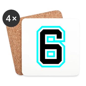 Symbole à 6 chiffres - Dessous de verre (lot de 4) - blanc - Devant