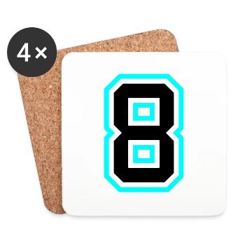 8 Number symbol - Coasters (set of 4) - white - Front