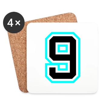 Symbole à 9 chiffres - Dessous de verre (lot de 4) - blanc - Devant