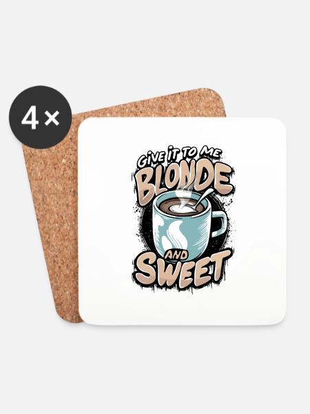 Coffee with milk and sugar - Coasters (set of 4) - white