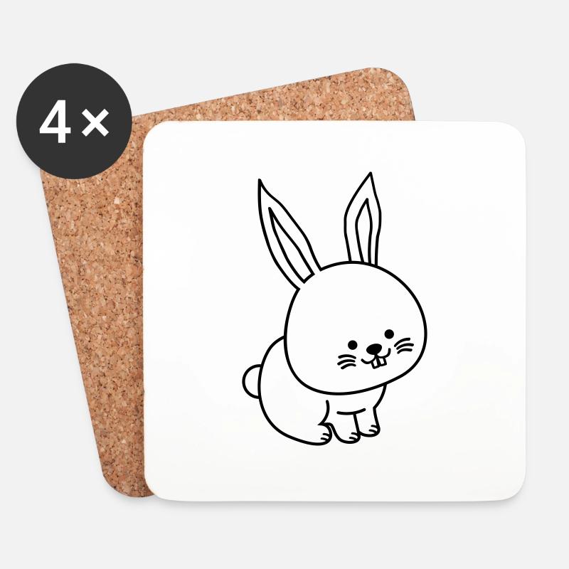 hase - Untersetzer (4er-Set) - Weiß