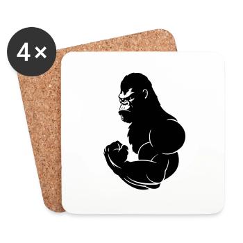 gorilla - Coasters (set of 4) - white - Front