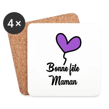 HAPPY MOTHER'S DAY. MOM. MOTHER'S DAY - Coasters (set of 4) - white - Front