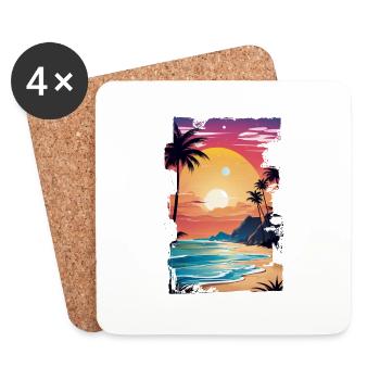 Beach Holidays Sun Sea - Coasters (set of 4) - white - Front